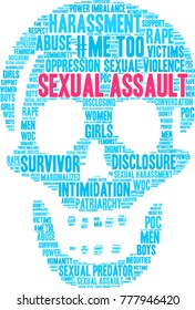Sexual Assault word cloud on a white background. 