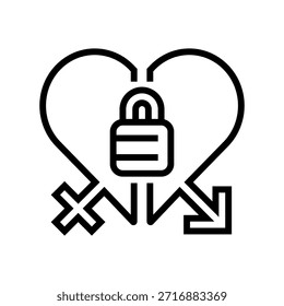 sexual compatibility issues line icon vector. sexual compatibility issues sign. isolated contour symbol black illustration