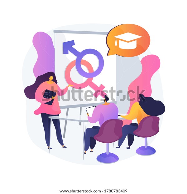Sexual education abstract concept vector\
illustration. Sexual health teaching, sex education lesson at\
school, human sexuality, emotional relations and responsibilities\
abstract metaphor.