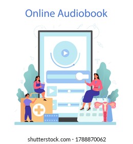 Sexual Education Online Service Or Platform. Sexual Health Lesson For Young People. Online Audiobook. Isolated Vector Illustration