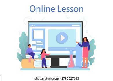 Sexual Education Online Service Or Platform. Sexual Health Lesson For Young People. Online Lesson. Isolated Vector Illustration