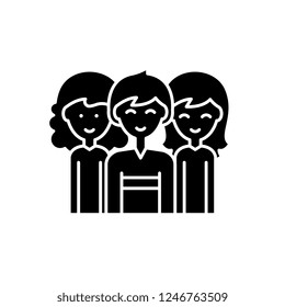 Sexual equality black icon, vector sign on isolated background. Sexual equality concept symbol, illustration 