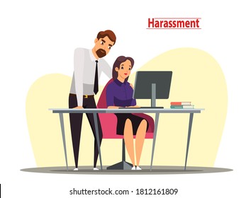 Sexual Harassment Abuse Office Illustration Man Stock Vector (Royalty ...