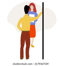 Sexual Harassment And Bullying In Work Place. Assault And Abuse Behavior. Stop Violence Against Women. Flat Vector Illustration.