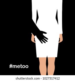 Sexual harassment concept. Man touching the back of a woman. #MeToo hashtag . VECTOR