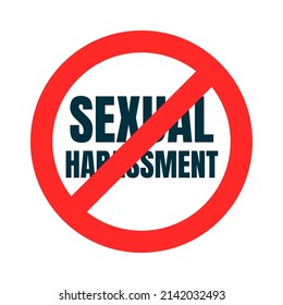 Sexual Harassment Prevent Icon. Office Sexual Abuse Stop Sign Warning Icon