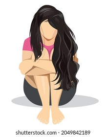Acoso sexual, concepto de violación, mano masculina tratan de acosar a las mujeres, detener el acoso y el abuso, violencia sexual ilustración vectorial plana