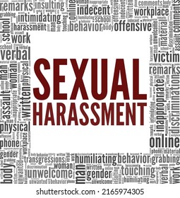 Sexual Harassment Word Cloud Conceptual Design Stock Vector (Royalty ...