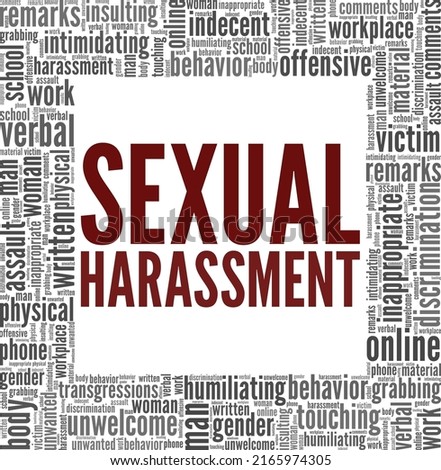 Sexual Harassment word cloud conceptual design isolated on white background.