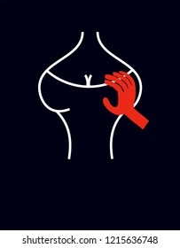 Sexual harassment at work. Vector icon