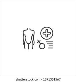 Sexual Health Icon Line Symbol. Isolated Vector Illustration Of Icon Sign Concept For Your Web Site Mobile App Logo UI Design.