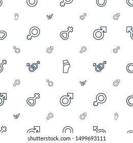 sexual icons pattern seamless white background. Included editable outline female, booty fitness, woman, male and female, man, male icons. sexual icons for web and mobile.