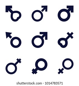 Sexual icons. set of 9 editable filled sexual icons such as male, woman symbol, man symbol, woman