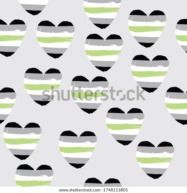 Sexual Identity Agender Hearts Seamless Pattern Stock Vector Royalty Free