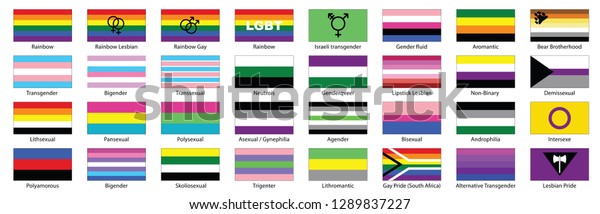 Sexual Identity Pride Flags Flag Gender Stock Vector Royalty Free 1289837227