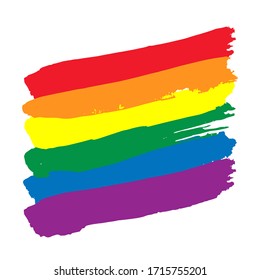 gay pride colors brush strokes