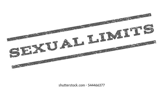 Sexual Limits watermark stamp. Text tag between parallel lines with grunge design style. Rubber seal stamp with scratched texture. Vector grey color ink imprint on a white background.