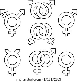 Sexual Orientation Icon In Outlines