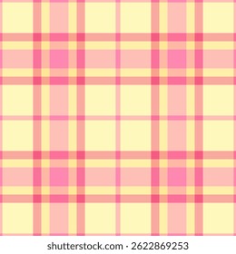 Patrón sexual textura a cuadros, falda de fondo de Vector tartán. Tejido textil sin costuras a prueba de pantalla en rojo y paleta de colores claros.