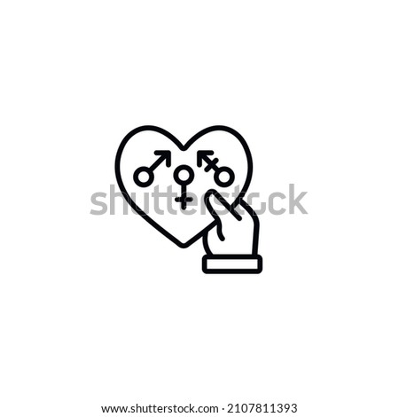 Sexual preferences, different gender sexual, queer simple thin line icon vector illustration