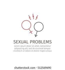 Sexual Problems Line Icon. Vector Illustration