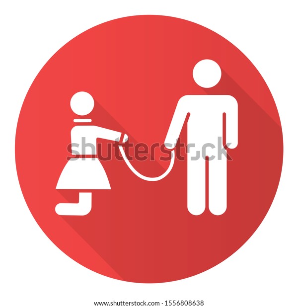 Sexual Slavery Red Flat Design Long Shadow Glyph Icon Violation Of Female Human Rights Abusing 8749
