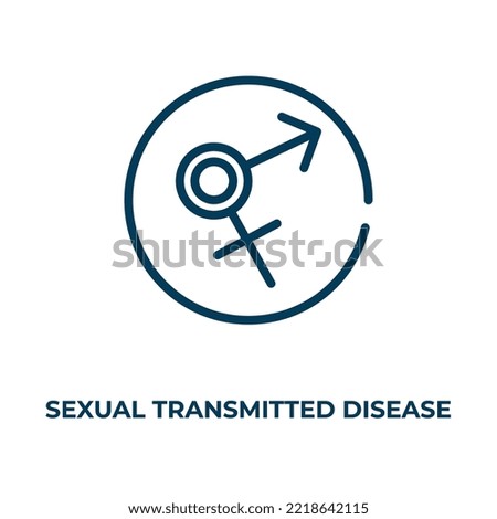 Sexual transmitted disease icon. Linear vector illustration. Outline sexual transmitted disease icon vector. Thin line symbol for use on web and mobile apps, logo, print media.