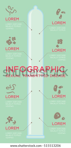 Sexual Transmitted Disease Illustration Infographics Flat เวกเตอร์สต็อก ปลอดค่าลิขสิทธิ์ 6875