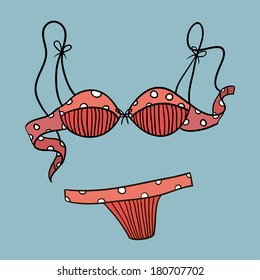 Sexual underwear. Red. Vector