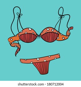 Sexual underwear. Red. Vector