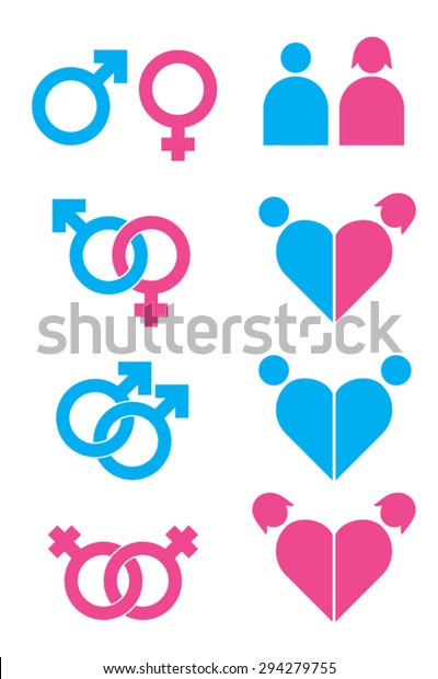 Sexuality Icons Set Stock Vector Royalty Free 294279755 