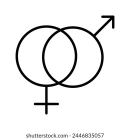 diseño de Vector de ícono delgado de contorno de sexualidad bueno para el Sitio web y el App móvil