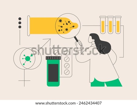 Sexually transmitted diseases abstract concept vector illustration. Safer sexual behavior, sexual infection treatment, insecure contact, venereal disease, infection symptoms abstract metaphor.