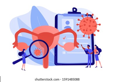 Sexually transmitted infection. Disease treatment, prevention. Human papillomavirus, HPV infection development, skin-to-skin viral infection concept. Pinkish coral bluevector vector isolated