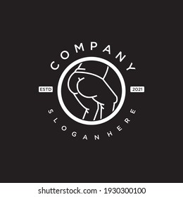 sexy ass vector outline logo design