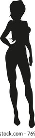 Sexy babe vector silhouette