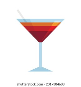 Sexy beach cocktail icon. Flat illustration of sexy beach cocktail vector icon isolated on white background