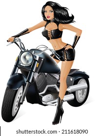 Sexy biker girl