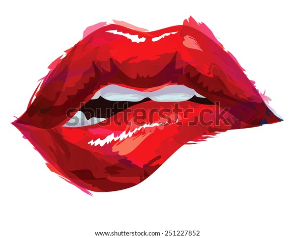Sexy biting\
lips
