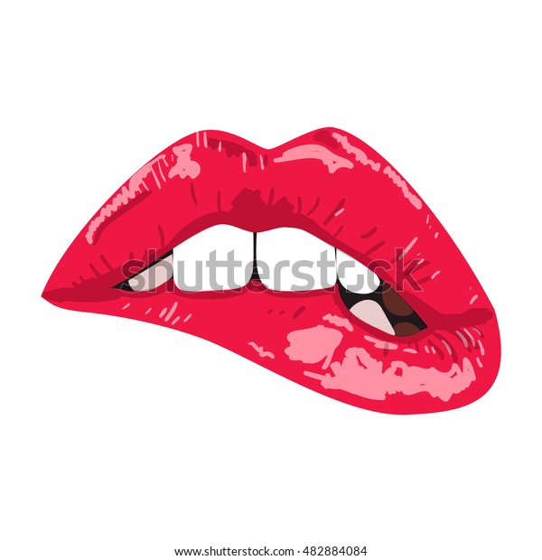 セクシーに噛みつく唇 ベクターイラスト のベクター画像素材 ロイヤリティフリー