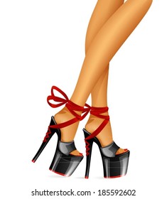 Sexy black high heels. Vector illustration.