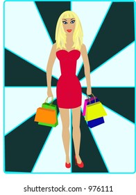 Sexy blonde - shopping