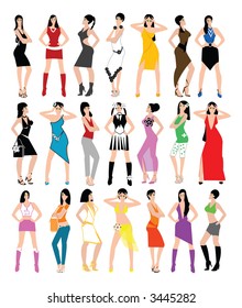 Sexy Brunettes Stock Vector (Royalty Free) 3445282 Shutterstock