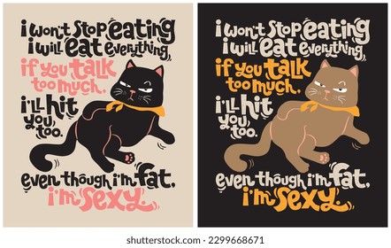 Sexy Cat, Cat Lover, Funny Cat, Vector Illustration