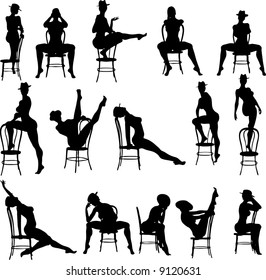 Sexy Chair Silouettes - Vector
