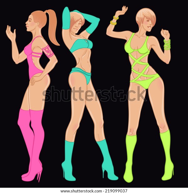 Sexy Dancer Set Vector Beautiful Sexy Stock Vector Royalty Free 219099037 Shutterstock 5128