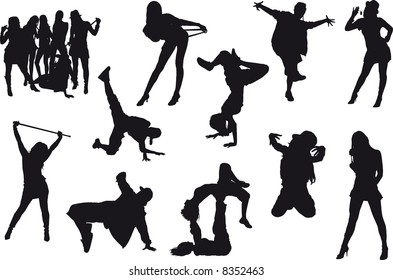 Sexy dancers-vector silhouettes