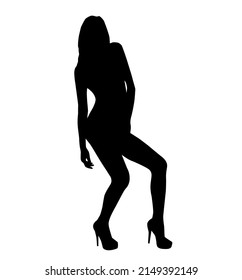 Sexy Dancing Woman Black Vector Silhouette Stock Vector (Royalty Free ...