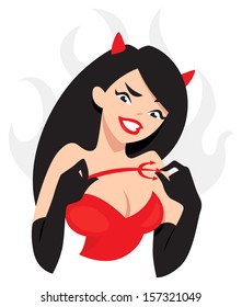 Sexy Devil Girl Cartoon Character