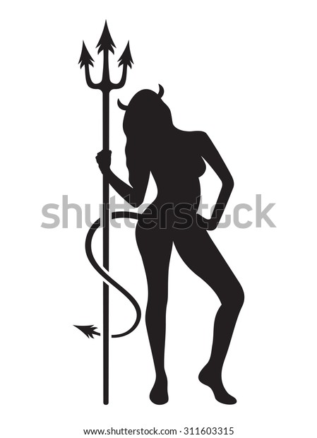 Sexy Devil Girl Vector Illustration